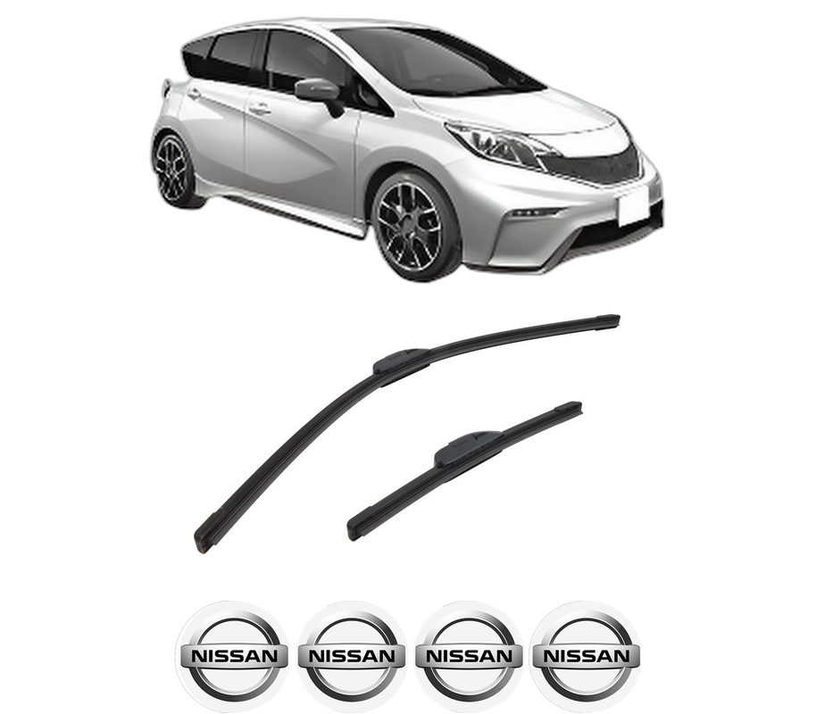 Set stergatoare auto NISSAN NOTE (E12) din 2012-2016, pentru parbriz auto, 2 bucati, Bosch Aerotwin Retrofit, din cauciuc siliconat rezistent, 4 Stickere Auto NISSAN