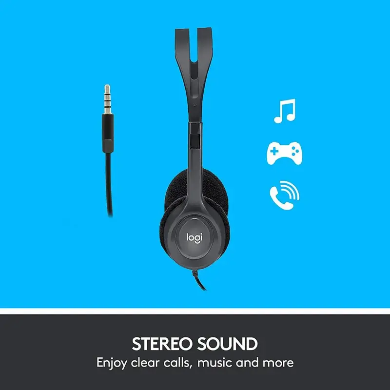 Headset estéreo Logitech H111 con micrófono de brazo.