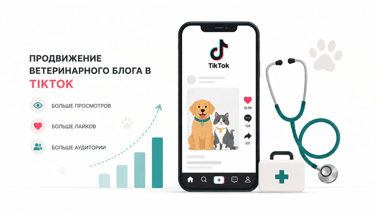 Продвижение ветеринарного блога в TikTok: просмотры, лайки и аудитория