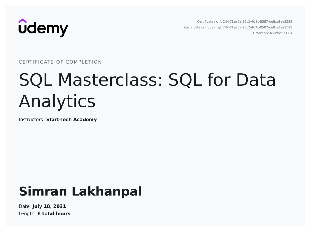 SQL for Data Analytics