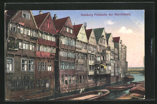 AK-Alt-Hamburg-Fleetseite-der-Herrlichkeit