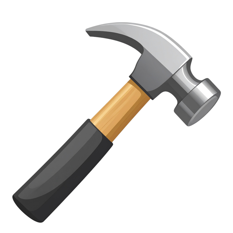 A drawing of a hammer