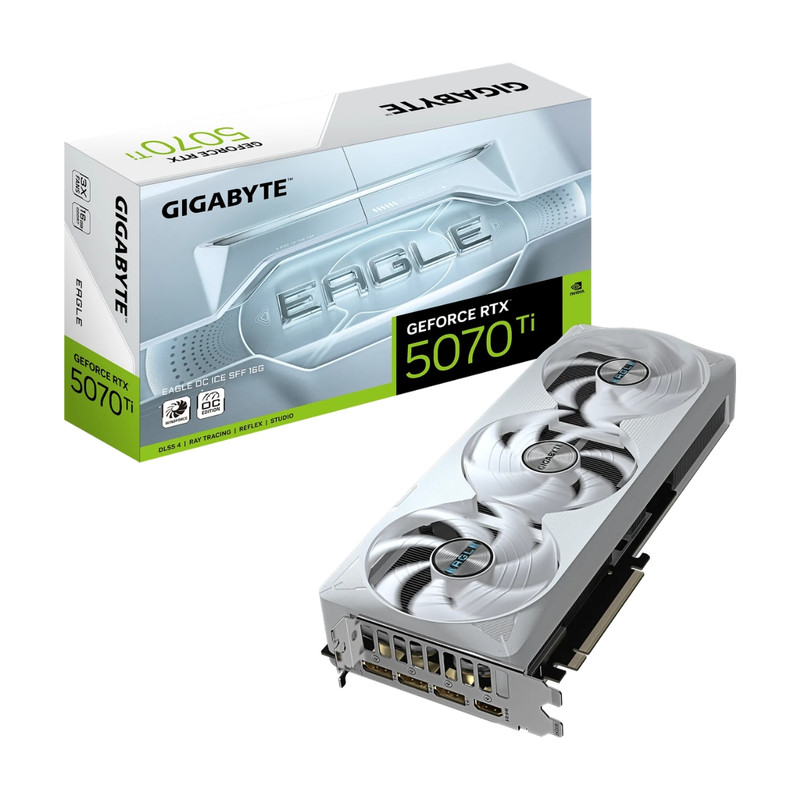 PLACA DE VIDEO GIGABYTE GEFORCE RTX 5070 TI 16GB GDDR7 EAGLE OC ICE SFF