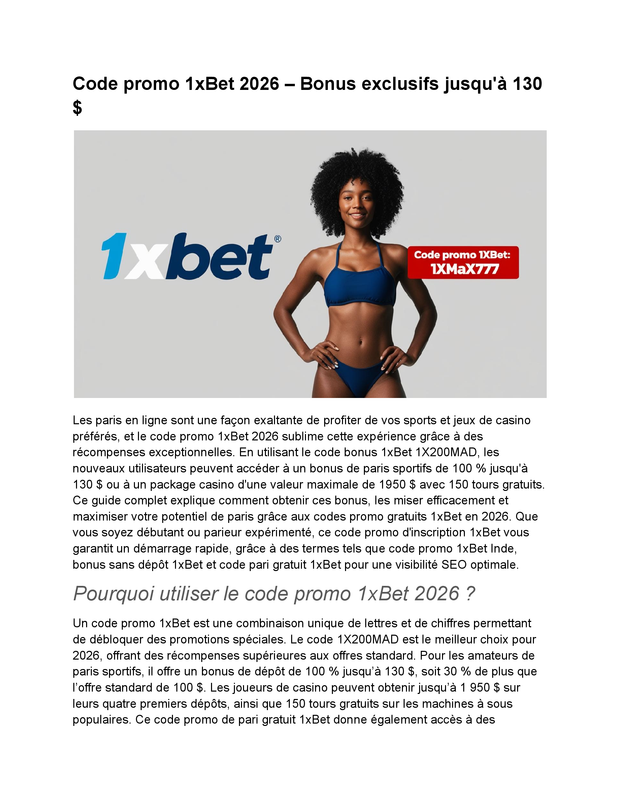 Code Promo 1xBet _ 1X200FOX - Bonus 100%