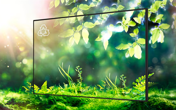 Monitor com painel antirreflexo reduzindo o brilho em ambiente claro