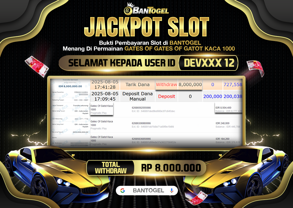 BUKTI JACKPOT LUNAS BANTOGEL