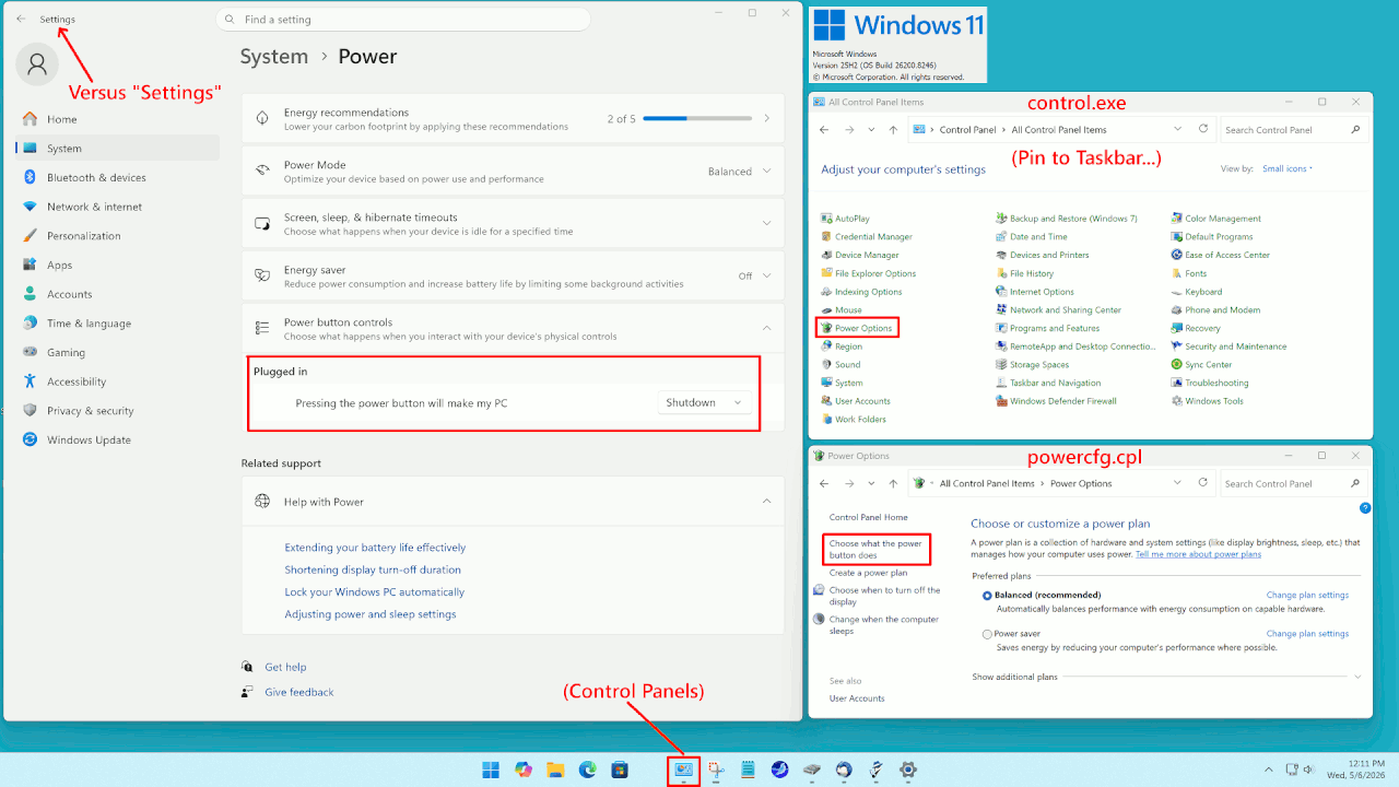 Win11 power places