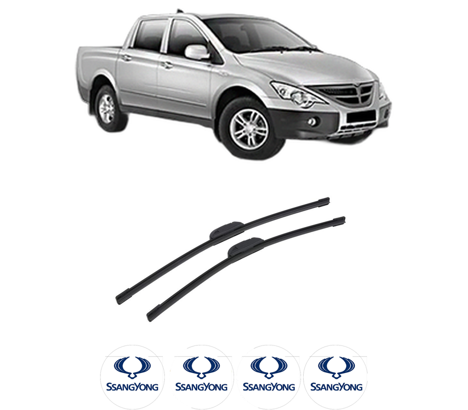Set stergatoare auto SSANGYONG ACTYON SPORTS I (QJ) din 2007-2011, pentru parbriz auto, 2 bucati, Bosch Aerotwin Retrofit, din cauciuc siliconat rezistent, 4 Stickere Auto SSANGYONG