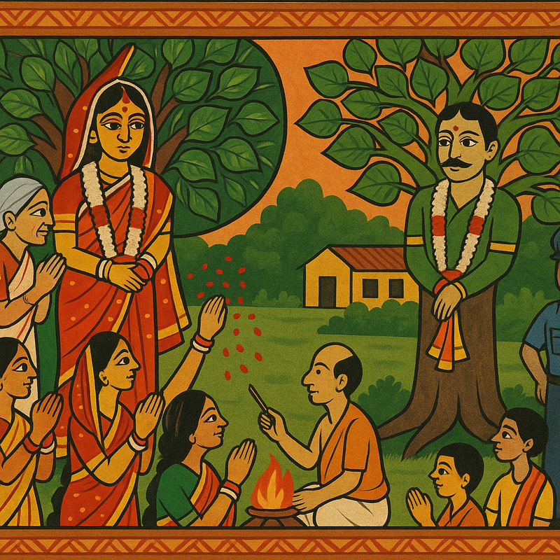গাছের বিয়ের দিন সংক্ষিপ্ত, ঐতিহ্যবাহী এবং পটচিত্রের গল্প পার্ট ০২