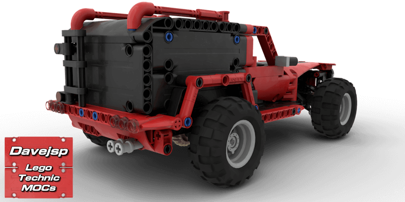 Remote controlled Lego Technic red SUV MOC free instructions