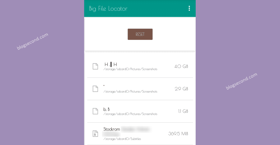 Gambaran dari Aplikasi Big File Locator