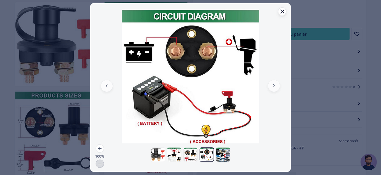 Isolateur Interrupteur 12V 24V Déconnexion d isolateur de Batterie max 200 A pour Voiture Camion B