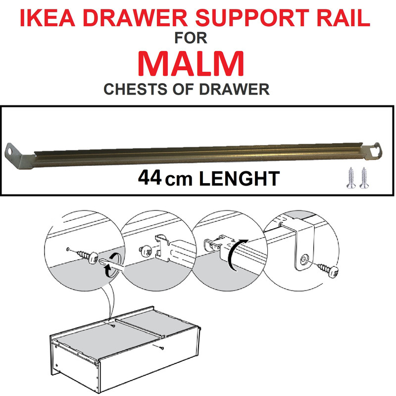 Ikea Drawer Support Rail For Malm Series Chest Of Drawer Bedside