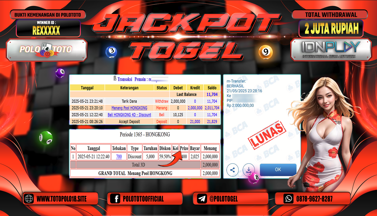 POLOTOTO JACKPOT TOGEL HONGKONG LOTTO Rp.2.000.000,-