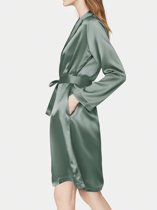Satin Robes Bathrobe Gown Nightgown Sleepwear Lingerie Solid Robe Night Dresses - Picture 25 of 63
