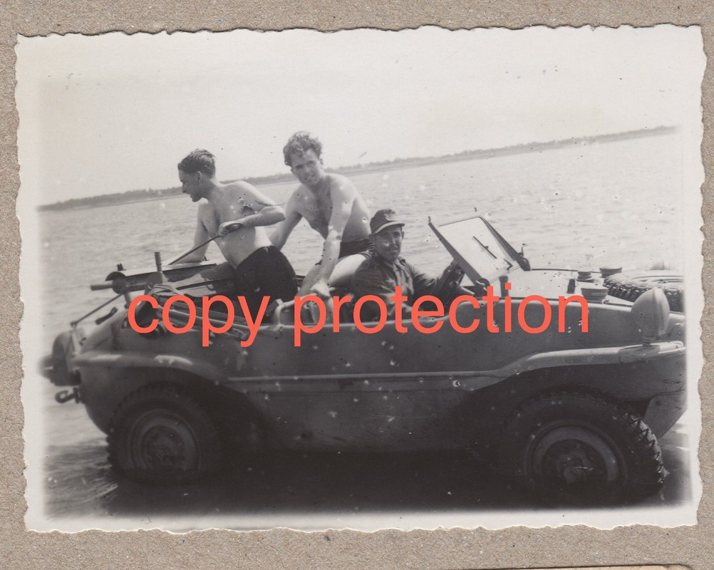 Orig. Fotos VW 166 SCHWIMMWAGEN 1943 Dänemark Vejle Fjord