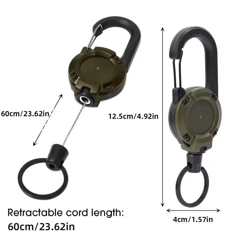 Car Key Hanger Heavy Duty Retractable Key Chain with Steel Cord