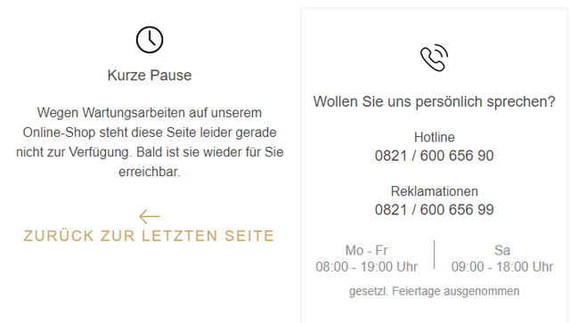 Segmüller Online Shop offline