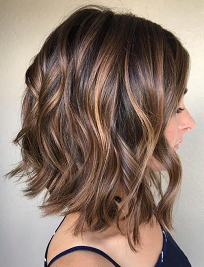 Caramel highlights on Short Hair