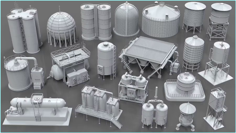 Artstation Industrial Tanks Part 1 20 Pieces – (305 MB)