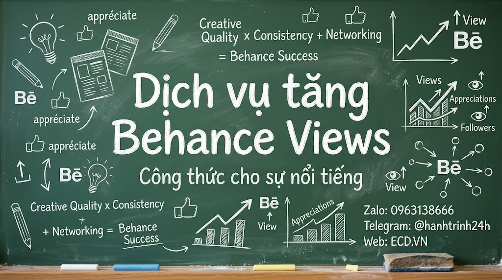 dịch vụ tăng behance views real adobe behance