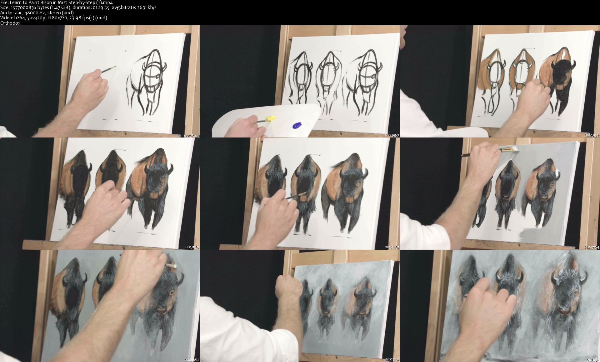 Learn-to-Paint-Bison-in-Mist-Step-by-Ste