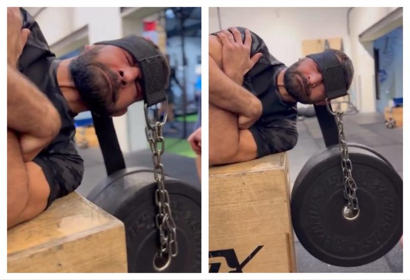 Беноа Сен Дени с брутална тренировка за врат