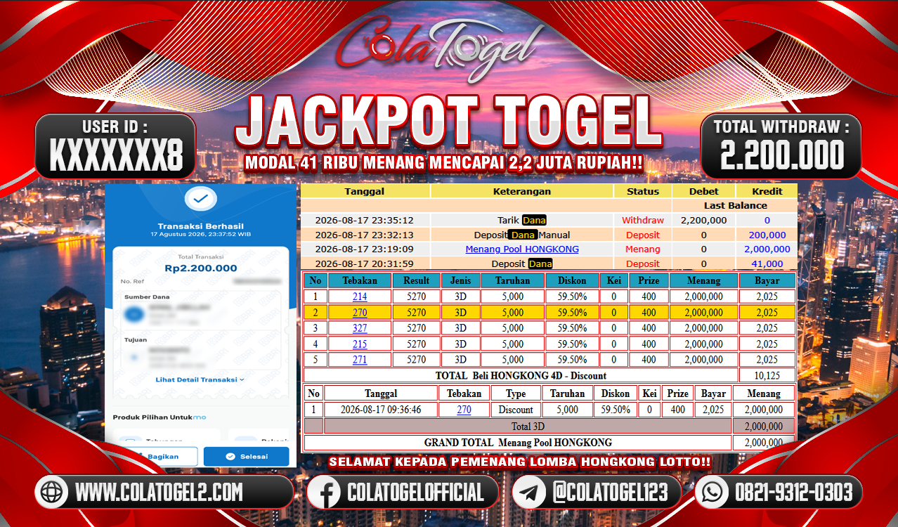 JACKPOT HONGKONG LOTTO!!