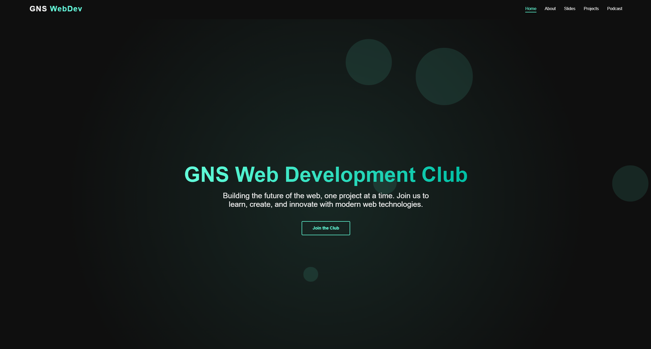 GNS Club Website cover