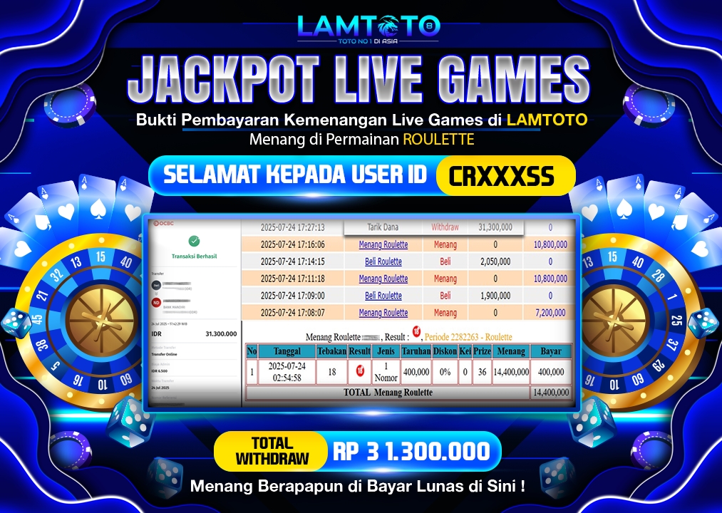BUKTI JACKPOT LUNAS LAMTOTO