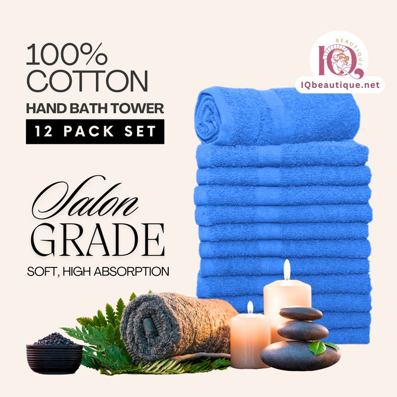 100% Cotton Hand Bath Towel - Salon, Hotel, Spa, Gym 12pcs Set *Pick Any Color* - Picture 9 of 9