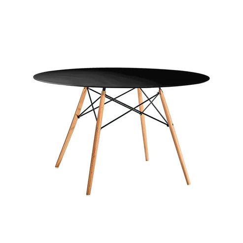 Mesa Eames Redonda Laqueada 100cm Negro