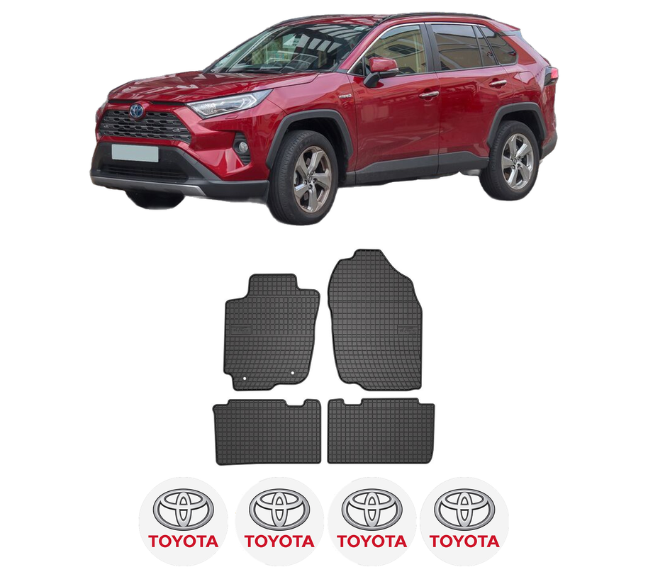 Set covorase presuri TOYOTA RAV 4 IV (_A4_) din 2012-2019, auto, din cauciuc thermoplastic, 4 Stickere auto cu TOYOTA