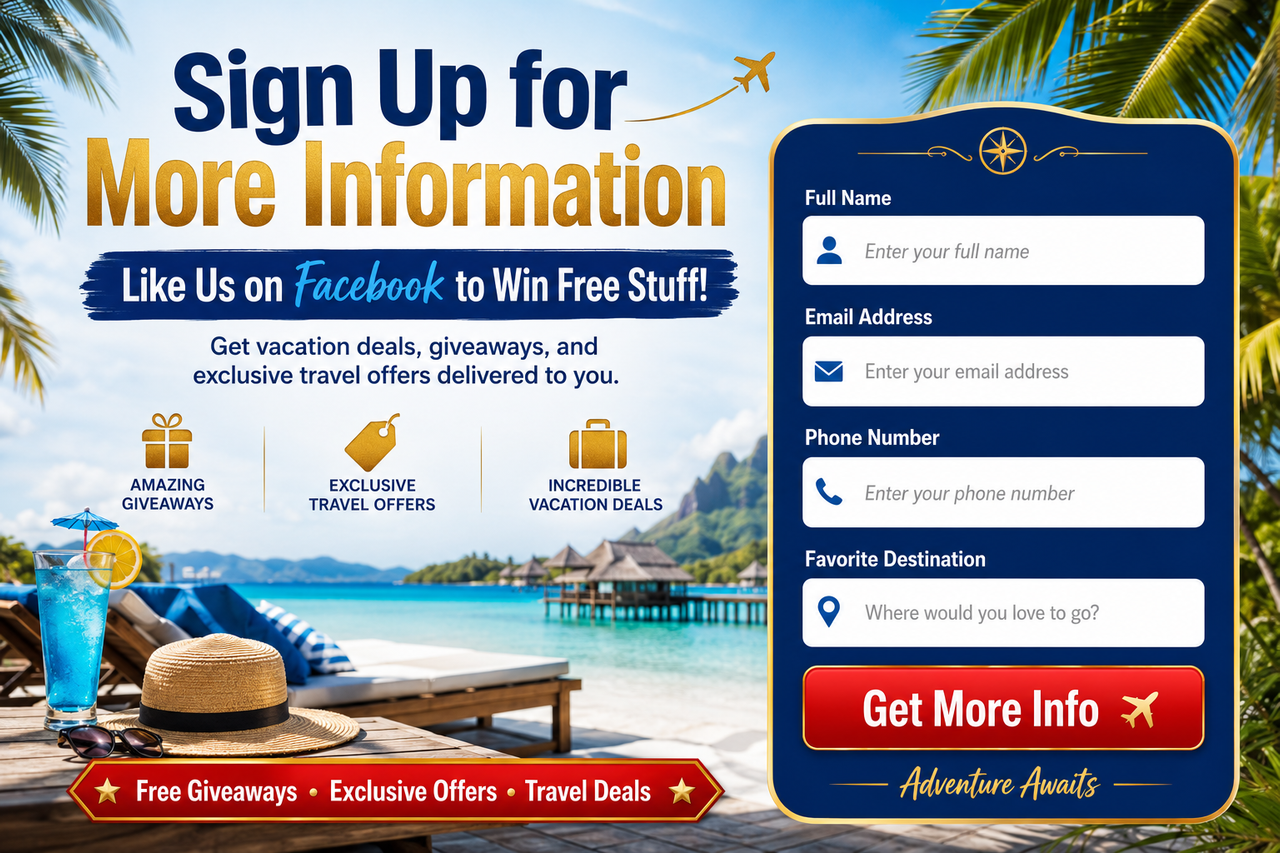 Sign up for vacation information and travel offers