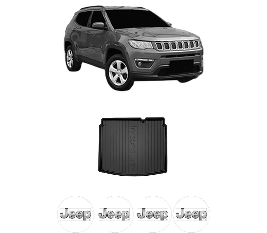 Tavita Portbagaj JEEP COMPASS (MP, M6, MV, M7) din 2016-2022, Protectie Portbagaj Auto, 4x Stickere auto cu JEEP