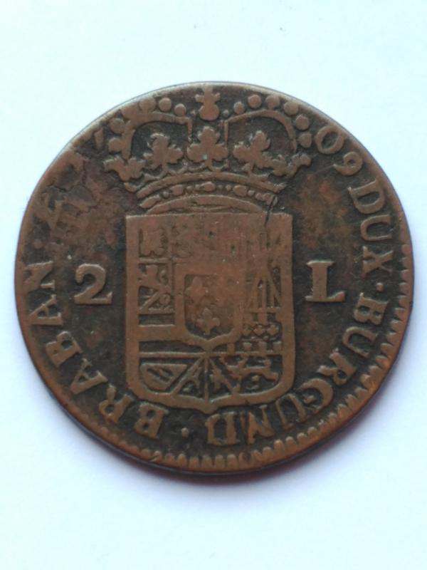 2 liard de Felipe V de Namur, 1709. 35