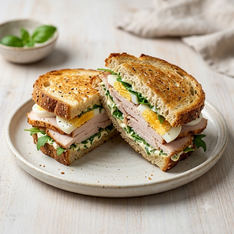 Sándwich De Pavo, Huevo Y Mayo