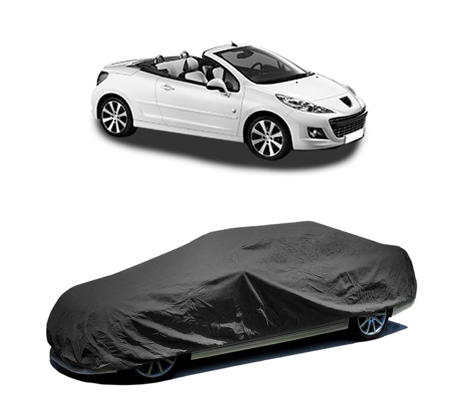 Husa tip prelata auto pentru PEUGEOT 207 CC (WD_) 2007 - 2015,culoare negru, material textil impermeabil, rezistanta la intemperii praf UV, CARPASSION Husa Protectie
