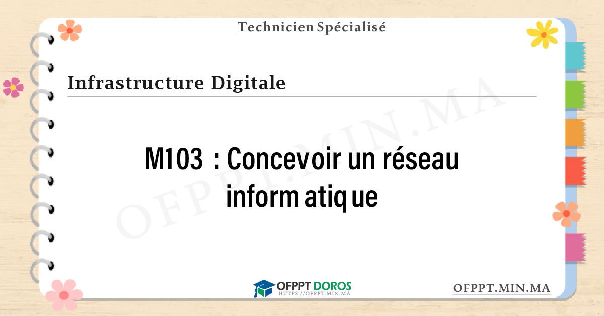 Sommaire détaillé du cours Concevoir un réseau informatique M103 OFPPT - Structure du module