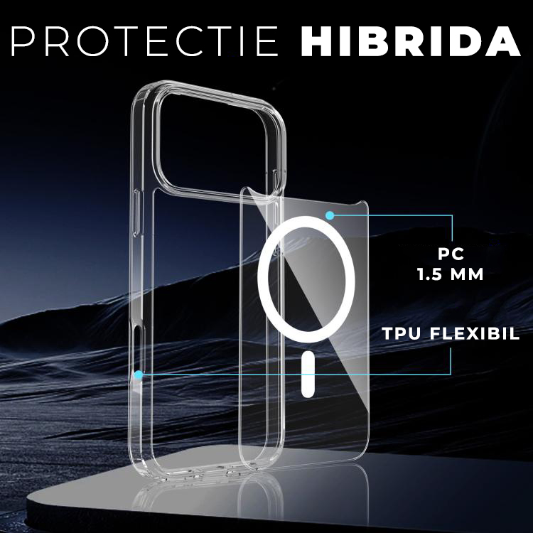 Husa pentru iPhone 17 Pro Daden® MagSafe, Clear Case, Atasare Magnetica, Antisoc, Calitate Premium, Transparent EDA008013404 A 4