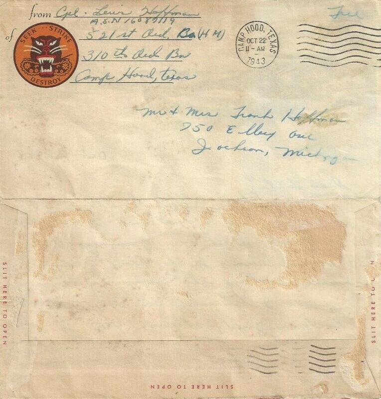 Carta ( Tank Destroyer Center - Camp Hood, TX ) - 01c ( 1943 )