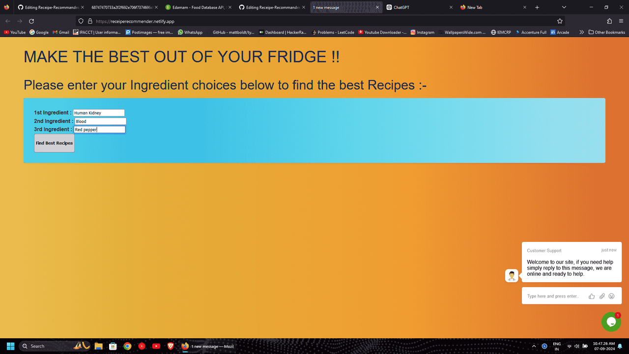 Recipe Recommender