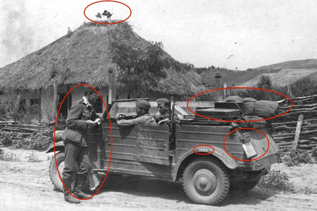 Orig. Foto VW 82 KÜBELWAGEN Rumänien Storchennest Romania stork`