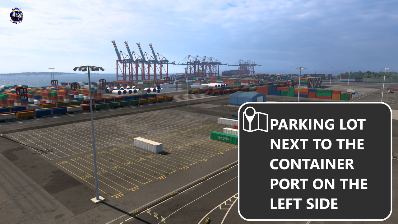 PARKING LOT NEXT TO THE CONTAINER PORT ON THE LEFT SIDE