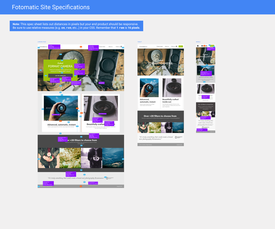 Fotomatic Design Spec