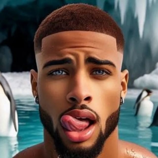 Upclose face attractive black man art