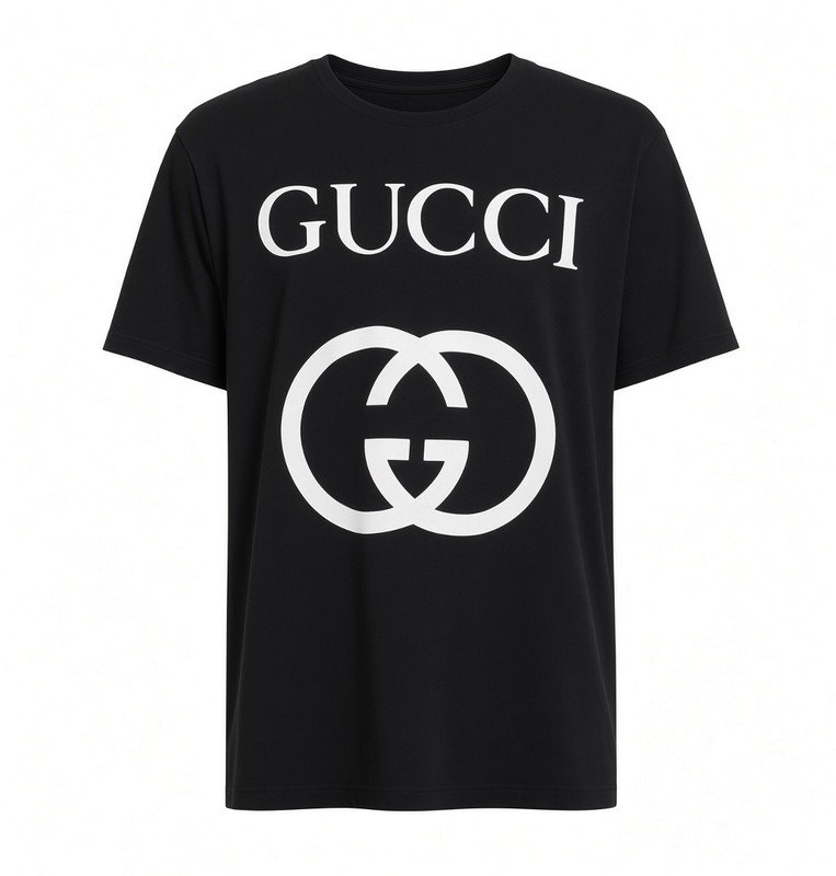 Black Washed Cotton Jersey Oversize T-Shirt With Gucci Logo