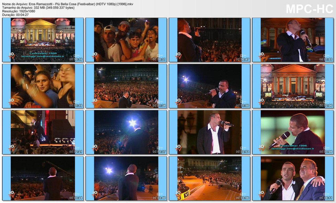 Eros Ramazzotti - Più Bella Cosa (Festivalbar) (HDTV 1080p) [03.09.1996]