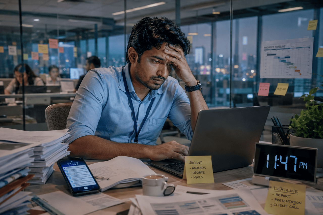 Stressed Modern Worker