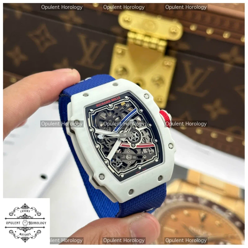 Richard Mille RM67-02 White Carbon TPT Replica - 38.7mm Ultra-Light Skeleton Watch